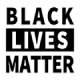 The text 'Black Lives Matter' with each word on a new line, alternating between black text on white background and
                    white text on black background.